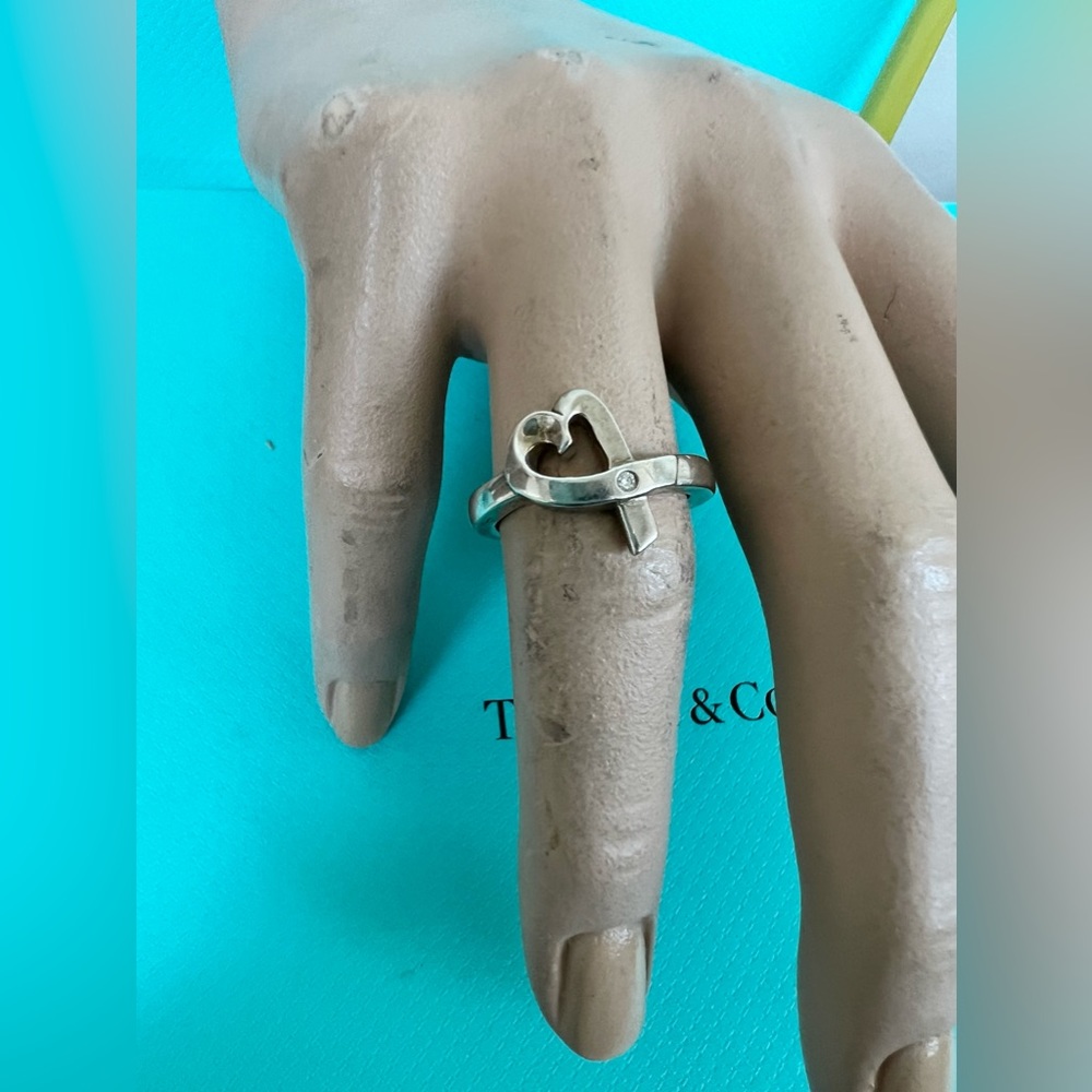 🔴Authentic Vintage TIFFANY & CO Paloma Picasso Diamond Sterling Silver Ring🔴 - Picture 2 of 7